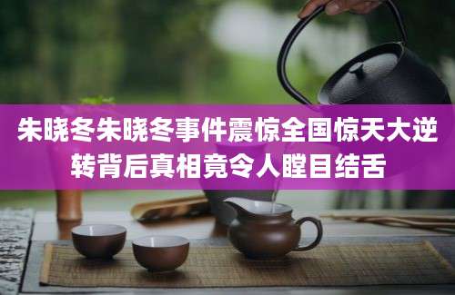 朱晓冬朱晓冬事件震惊全国惊天大逆转背后真相竟令人瞠目结舌