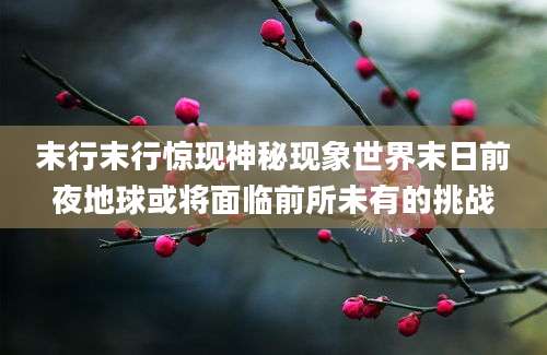 末行末行惊现神秘现象世界末日前夜地球或将面临前所未有的挑战