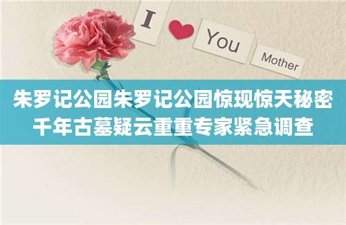 朱罗记公园朱罗记公园惊现惊天秘密千年古墓疑云重重专家紧急调查