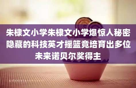 朱棣文小学朱棣文小学爆惊人秘密隐藏的科技英才摇篮竟培育出多位未来诺贝尔奖得主