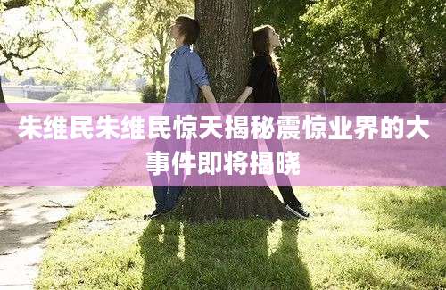 朱维民朱维民惊天揭秘震惊业界的大事件即将揭晓