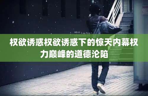权欲诱惑权欲诱惑下的惊天内幕权力巅峰的道德沦陷