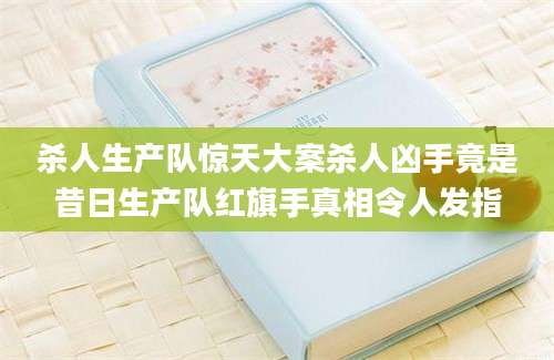 杀人生产队惊天大案杀人凶手竟是昔日生产队红旗手真相令人发指