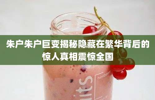 朱户朱户巨变揭秘隐藏在繁华背后的惊人真相震惊全国