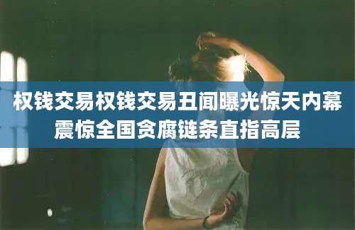 权钱交易权钱交易丑闻曝光惊天内幕震惊全国贪腐链条直指高层