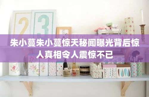 朱小蔓朱小蔓惊天秘闻曝光背后惊人真相令人震惊不已