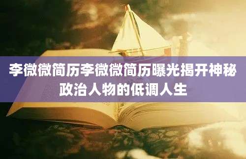 李微微简历李微微简历曝光揭开神秘政治人物的低调人生