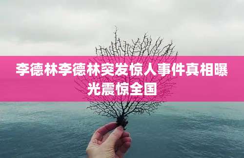 李德林李德林突发惊人事件真相曝光震惊全国