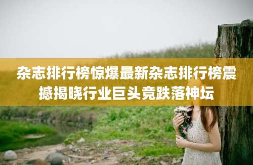 杂志排行榜惊爆最新杂志排行榜震撼揭晓行业巨头竟跌落神坛