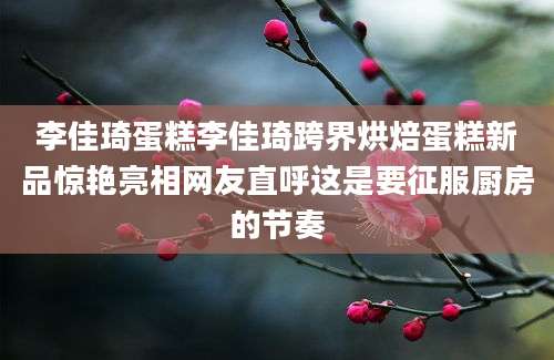 李佳琦蛋糕李佳琦跨界烘焙蛋糕新品惊艳亮相网友直呼这是要征服厨房的节奏