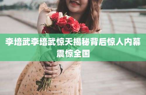 李培武李培武惊天揭秘背后惊人内幕震惊全国