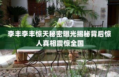 李丰李丰惊天秘密曝光揭秘背后惊人真相震惊全国