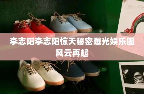 李志阳李志阳惊天秘密曝光娱乐圈风云再起