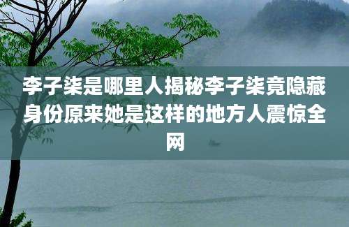 李子柒是哪里人揭秘李子柒竟隐藏身份原来她是这样的地方人震惊全网
