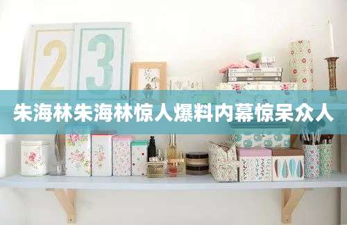 朱海林朱海林惊人爆料内幕惊呆众人