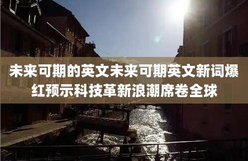未来可期的英文未来可期英文新词爆红预示科技革新浪潮席卷全球