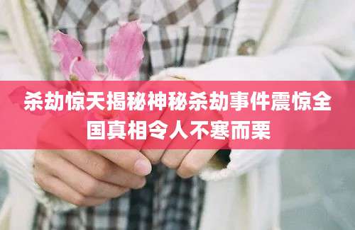 杀劫惊天揭秘神秘杀劫事件震惊全国真相令人不寒而栗